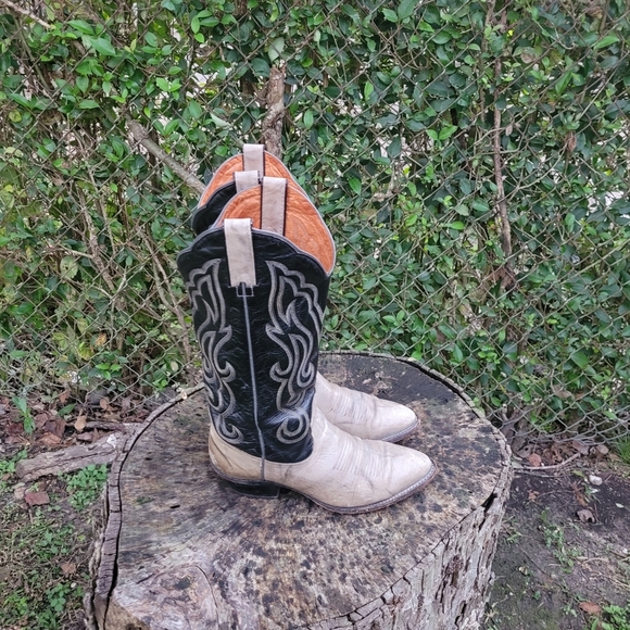 Vintage Men Leather Cowboy Boots By Impearial size 9D/Men Go Western Style Boots - Picture 6 of 8